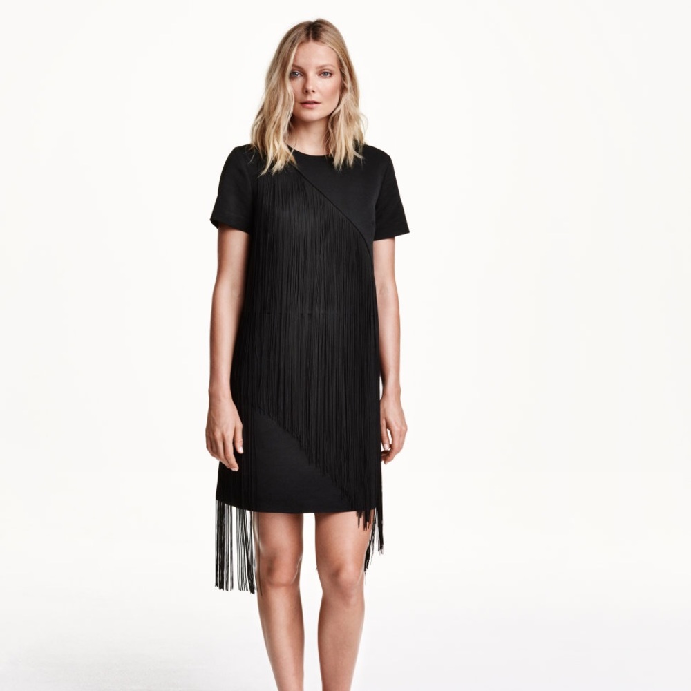 H&M fringe shift dress